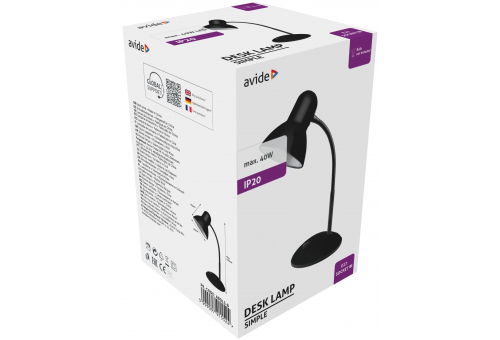 Lampă de birou Negru Simple Avide Basic + bec LED