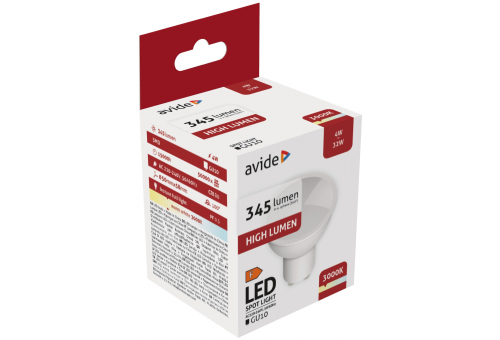 Bec LED Spot 4W GU10 WW Aluminiu+Plastic Avide