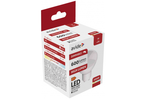 Bec LED Spot 7W GU10 WW dimabil Plastic Avide