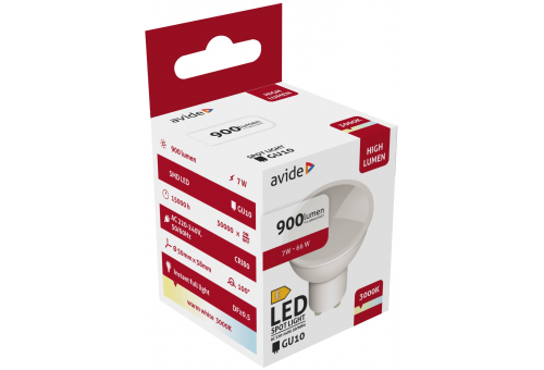 Avide LED Spot Alu+plastic 7W GU10 WW 3000K 900lm