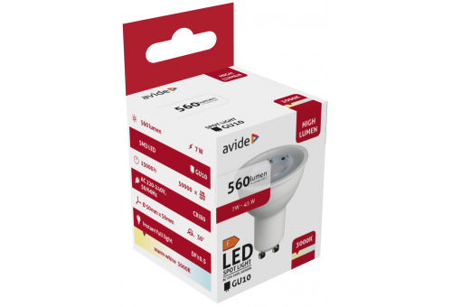 LED Spot Alu+Plastik 7W GU10 36° WW 3000K