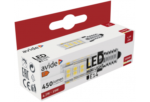 LED 4.2W JD E14 WW 3000K Horizontal