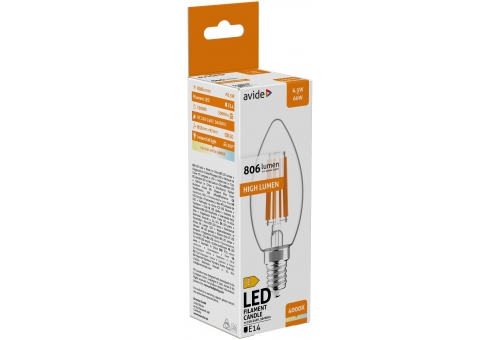 LED Filament Kerzenform 6.5W E14 NW 4000K Hohe Lichtausbeute