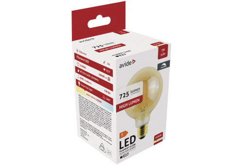 LED Filament Birnenform G95 7W Dimm/Bernstein E27 WW 2500K