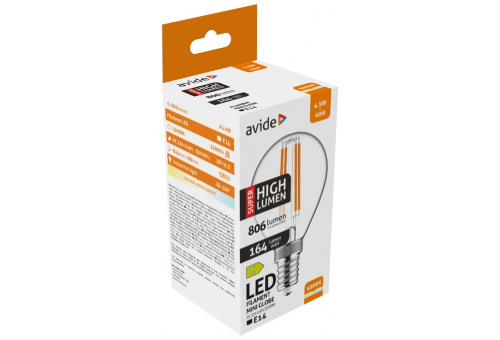 Bec LED Filament Mini Globe 4.9W E14 NW Super High Lumen Avide