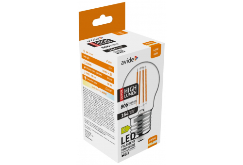 Bec LED Filament Mini Globe 4.9W E27 NW Super High Lumen Avide