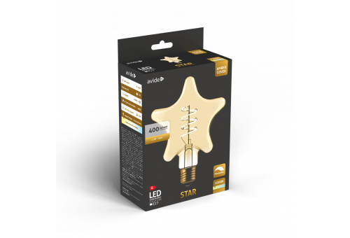 Bec LED Jumbo Filament Star Amber 4.9W E27 2200K dimabil