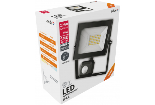 LED Reflektor Slim SMD 30W NW Mozg.érz. PIR Rýchlospoj.