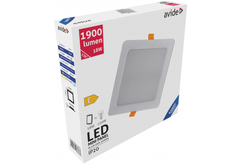 LED Luz de teto encastrável quadrada Plástico 18W CW