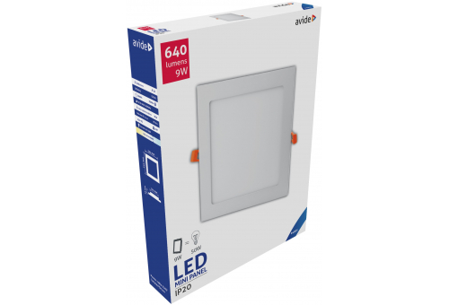 LED Luz de teto encastrável quadrada Alu 9W CW