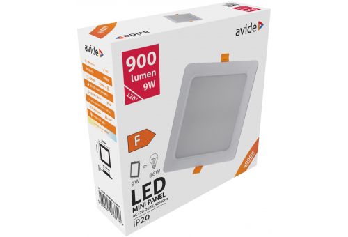 LED Luz de teto encastrável quadrada Plástico 9W NW