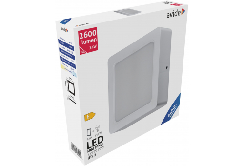 LED Pode ser montado na parede Quadrado Luz de teto Plástico 24W CW