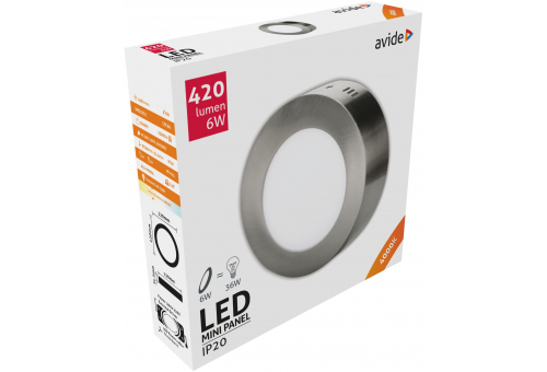 LED Luz de teto redonda que pode ser montada na parede Alu Cetim Níquel 6W NW