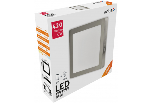 LED Pode ser montado na parede Quadrado Luz de teto Alu Cetim Níquel 6W NW