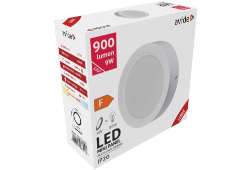 LED Luz de teto redonda que pode ser montada na parede Plástico 9W WW