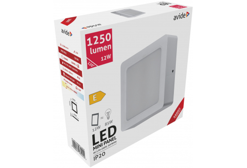 LED Pode ser montado na parede Quadrado Luz de teto Plástico 12W WW