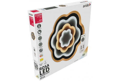 Luz de teto design Rosa 90W(45+45) RF com telecomando