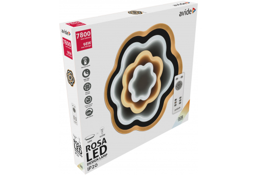 Luz de teto design Rosa 98W(49+49) RF com telecomando