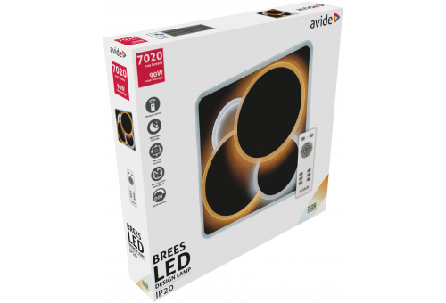 Luz de teto design Brees 90W (45+45) RF com telecomando