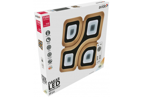 Luz de teto design Dakar 95W(47.5+47.5) RF com telecomando