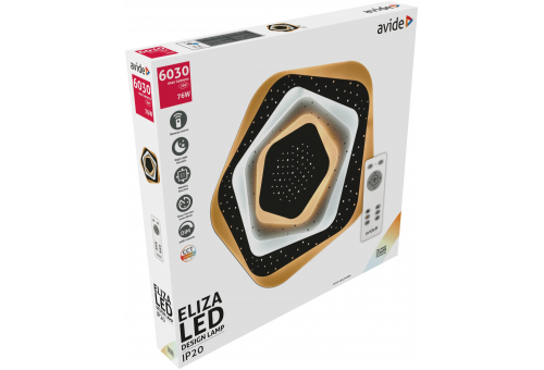 Luz de teto design Eliza 76W(38+38) RF com telecomando