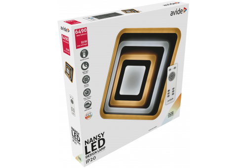 Luz de teto design Nansy 82W(41+41) RF com telecomando