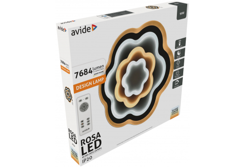 Luz de teto design Rosa 90W(45+45) RF com telecomando