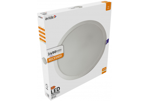 LED Ceiling Lamp Recessed Panel Round Plastic 24W NW