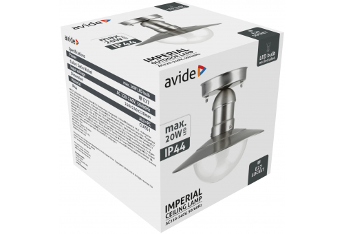 Luz de teto exterior Imperial 1xE27 IP44 Aço inoxidável