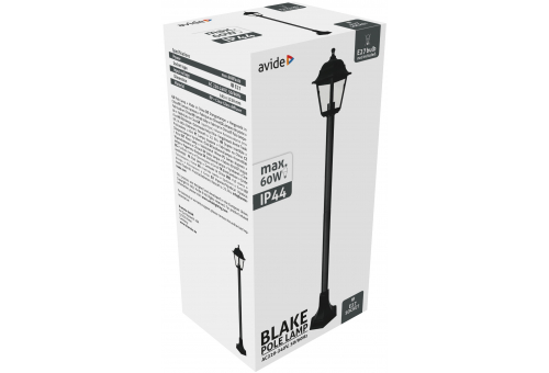 Exteriérová stojacia lampa Blake 1xE27 120cm Čierna IP44