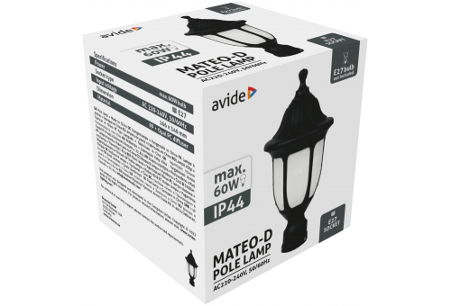 Candeeiro de pé exterior Mateo XS 1xE27 Preto IP44