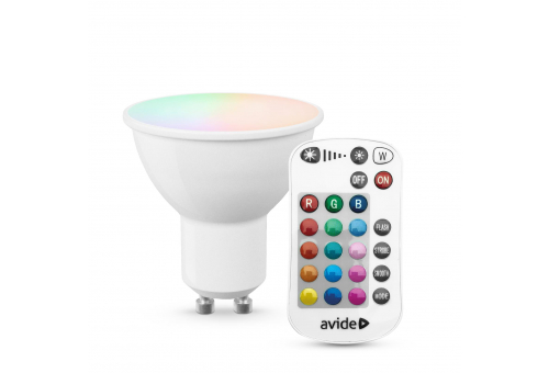 Avide Smart LED GU10 2.9W RGB+W 2700K with IR remote