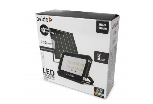 LED Szolár Reflektor CCT 50W, Szétválasztható Panel 6W/5V, 4000mAH, IP65, Távirányítóval