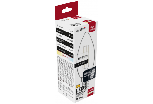 Bec LED Candle White Filament 6.5W E14 WW Avide