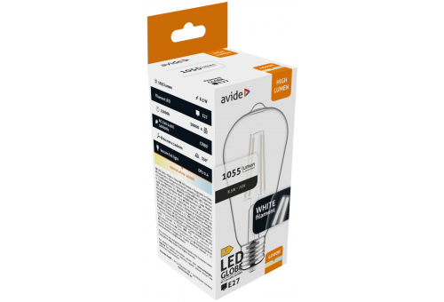 Avide LED White Filament ST64 8.5W E27 NW 4000K